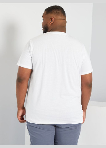 Белая футболка,белый-серый с принтом, Kiabi