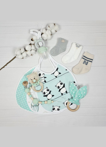 Букет из пеленок для младенцев a.l.babybox Горох белый на мятном No Brand (315488134)