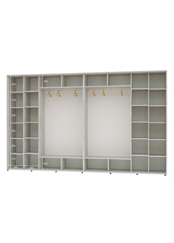 Шафа-купе чотиридверна 370*60*220 Сосна Натті 4 двері Дзеркало Алекса (360478702)