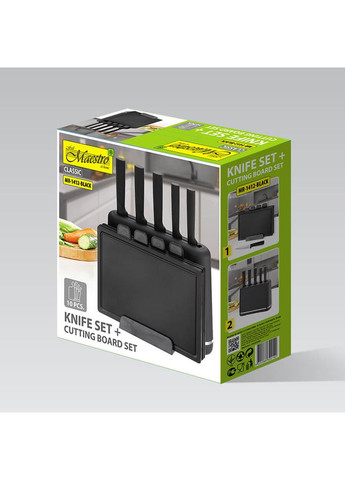 Набор ножей MR-1412-BLACK 10 предметов черный Maestro чёрные,