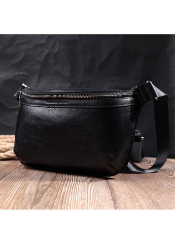 Шкіряна бананка чоловіча чорна 25х15х4, 5 см 22813 Grande Pelle (362418455)