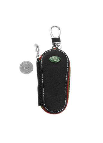 Ключниця, шкіряна автоключниця з логотипом ЛЕНД РОВЕР (чорна 15005) Land Rover (360949135)