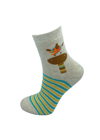 Комбіновані шкарпетки дитячі, махрові. тваринки в полоску. набір з 3-х пар. kолір: кольоровий мікс Крокус смужки (367973647)