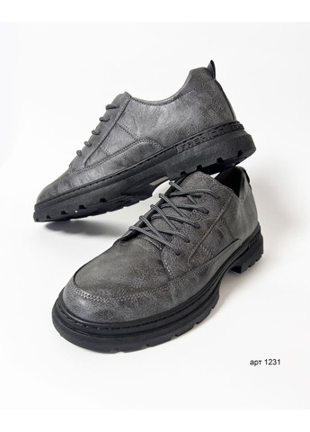 Серые демисезонные туфли мужские shoes grey No Brand Oxford
