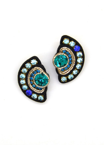 Сережки Дольки с кристалами сині Olha Serhiichuk jewelry (324621542)