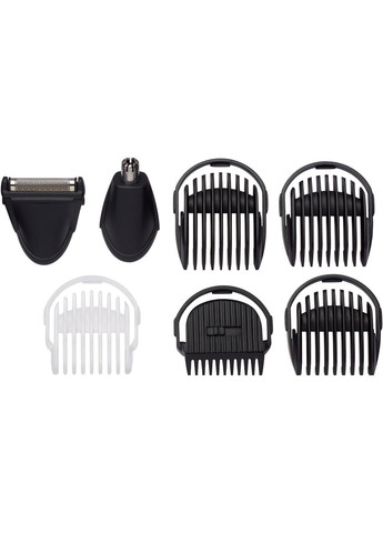 Набір для стрижки, для бороди, вусів, голови, носа і тіла, акум., вібраційний мотор, насадок-8, чохол, сталь, сірий BaByliss (330028445)