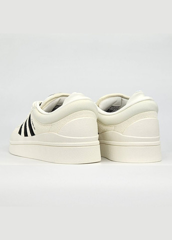 Білі Осінні кросівки чоловічі і жіночі adidas campus x bad bunny white | адідас кампус х бед бані білі No Brand