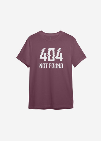 Бордовая всесезон футболка с принтом "404 not found" ТiШОТКА