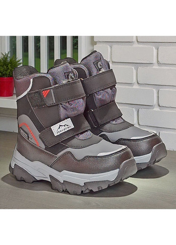 Черные спортивные, повседневные зимние зимние дутики на липучках,зимние ботинки на овчине для мальчика, термоботинки для мальчика Tom.M