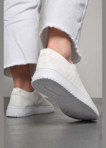Мокасини жіночі білого кольору на шнурівці Let's Shop (290011267)