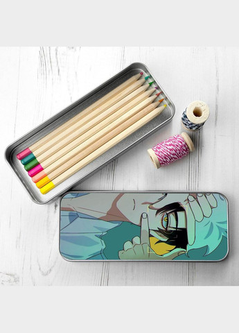 Пенал шкільний для хлопчика та дівчинки металевий Аніме Агенти Часу #08 7*18 см Silver No Brand (309156795)