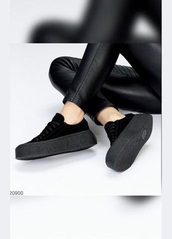 Чорні осінні замшеві жіночі кросівки No Brand