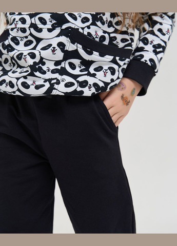 Черная подростковый комплект на девочку байка с начесом Nicoletta