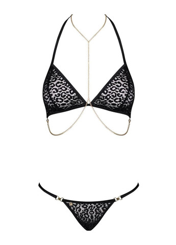 Чорний демісезонний pantheria 2-pcs set black s/m Obsessive