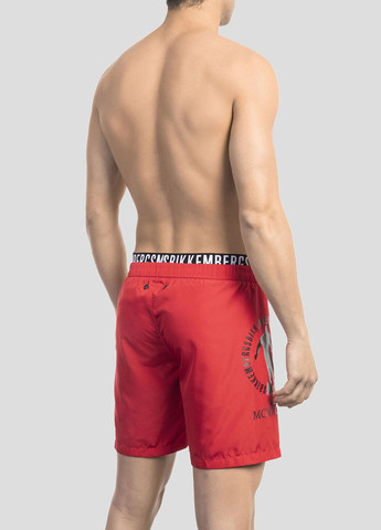 Красные пляжные шорты с логотипом Dirk Bikkembergs (292012569)