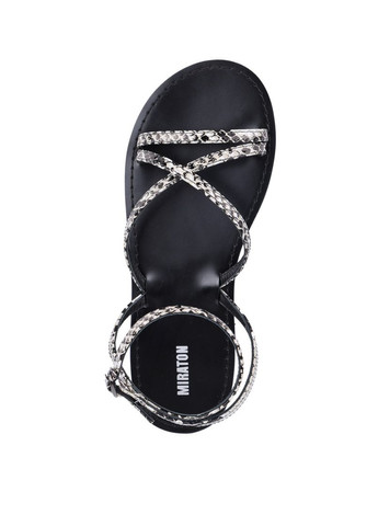 Серебряные женские сандалии pf3108-5-1 серый кожа MIRATON