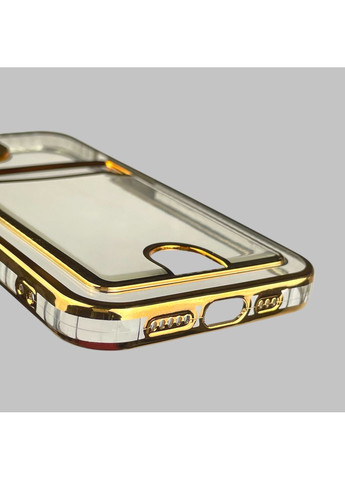 Чехол для iPhone 13 с золотой окантовкой с карманом для карт на айфон 13 золотой Apple (366022688)