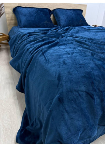 Велюровое постельное белье Моника двуспальная 180х200 синий Koloco (367729579)