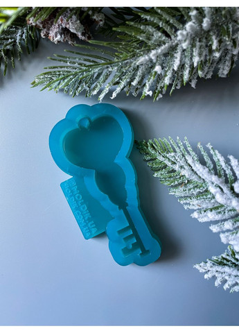 Молд Ключик від серця для новорічних іграшок на ялинку силіконова форма для епоксидної смоли No Brand (370566701)