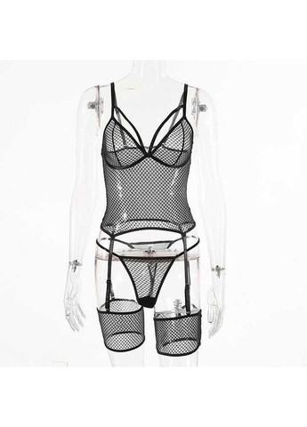 Чорний демісезонний спокусливий комплект з імітацією панчіх s/m k000830 No Brand