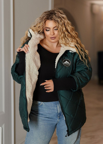 Смарагдова зимня зимова куртка з хутром No Brand