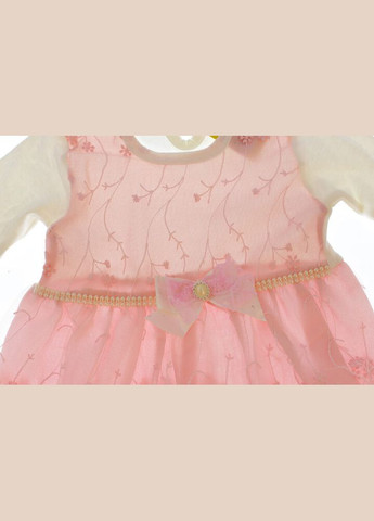 Рожева сукня з довгим рукавом інтерлок ошатне рожеве 86 см (30769) BABYKROHA (323469479)