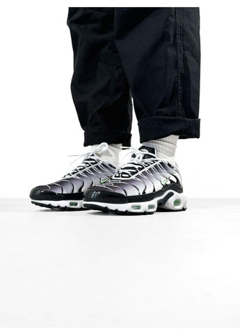 КРОССОВКИ ЖЕНСКИЕ NIKE AIR MAX TN PLUS WHITE BLACK MINT НАЙК АИР МАКС ТН ПЛЮС No Brand чёрные демисезоны (367171047)