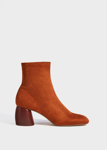 Светло-оранжевые ботильоны,кирпичный, Bershka