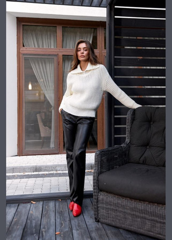 Молочный демисезонный свитер из полушерстяной пряжи (2782) Triko Bakh