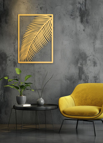Настінний декор для дому, картина лофт "Пальмовий листок", декоративне панно 35х25 см Woodyard (292113157)