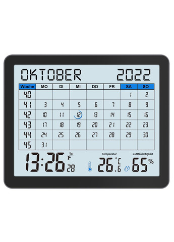 Годинник-календар настільний WT2600 Black (WT2600) Technoline (301221488)