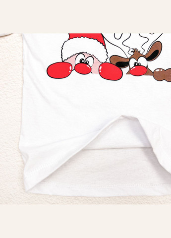 Комбінована демісезонна футболка дитяча біла festive santa dexter's