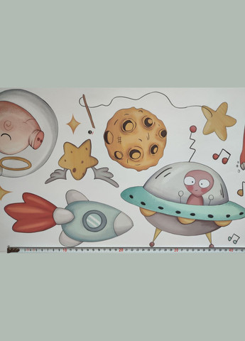 Наклейки в дитячу Космос для дітей (лист 60 х 90 см) Б365-2 TKYLQ-AB No Brand (302242934)