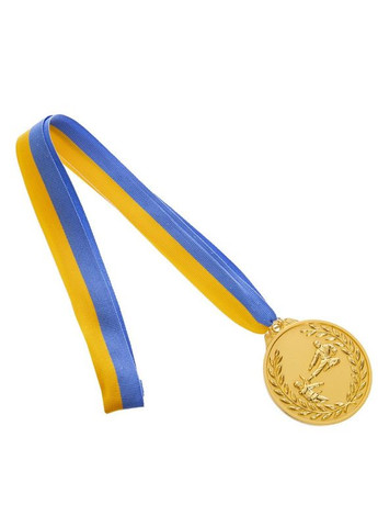 Медаль спортивная с лентой двухцветная d-6,5см Каратэ C-7026 место (металл, покр. 2тона, 56g, 1-золото) SP-Sport (361436127)