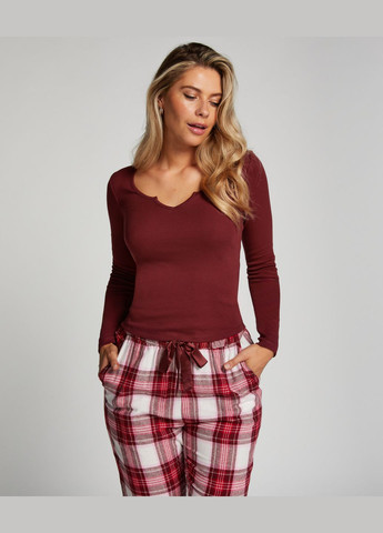 Бордова всесезон піжамний лонгслів Hunkemoller