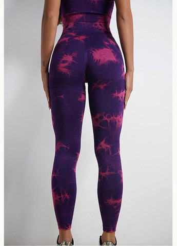 Бесшовные спортивные лосины с высокой посадкой для фитнеса и йоги с эффектом пуш ап принтом тай дай мрамор OhMyPeach (303209198)