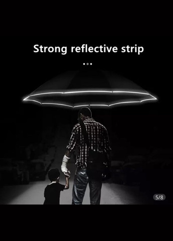 Синий зонтик автоматический с поворотной подсветкой и светоотражающей полосой 107 см черно-синий Xiaomi (327369086)