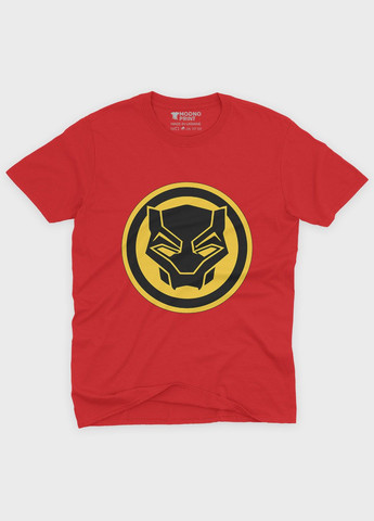 Червона демісезонна футболка для хлопчика з принтом супергероя - чорна пантера (ts001-1-sre-006-027-004-b) Modno