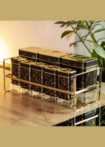 Набір ємностей для зберігання 8 штук по 650/150 мл на металевій підставці, Yiwu (328603963)