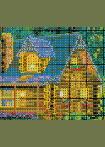 Набір для вишивання за нанесеною на канву схемою "Leisure hut". AIDA 14CT printed 61*48 см Joy Sunday (313614132)