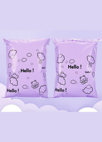 Кур'єрський пакет Hello! Little bear 165 х 255 + 40 клапан Лавандовий PTR No Brand (317763402)