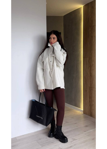 Молочная повседневный рубашка No Brand с длинным рукавом