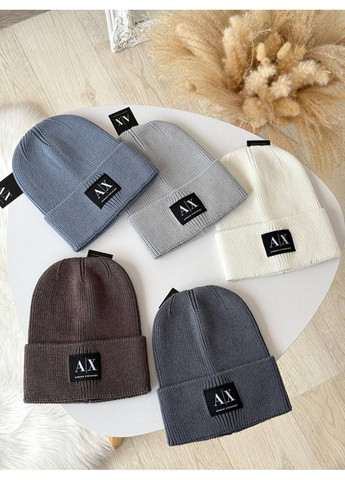 Шапка жіноча, тепла чоловіча шапка Armani Exchange, Шапка армані унісекс Темно-синій No Brand (362917750)
