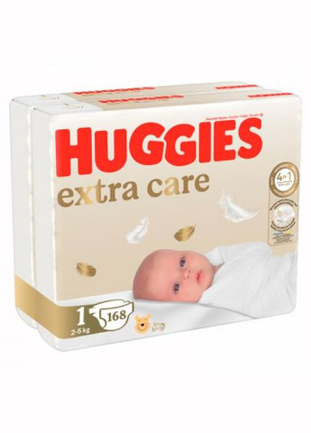 Підгузки Extra Care Розмір 1 (2-5 кг) M-Pack 168 шт (5029054234747/5029053549620) Huggies Extra Care Розмір 1 (2-5 кг) M-Pack 168 шт (268144272)