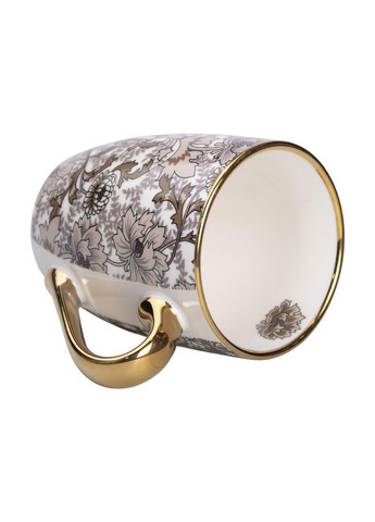 Порцелянова чашка 400 мл із золотим обідком і золотою ручкою Коричнева RX-N240665BR Jooki (358705857)