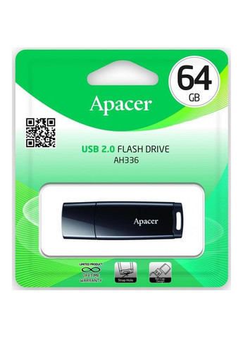 Флеш-накопитель USB 64GB AH336 Black (AP64GAH336B-1) Apacer (336959826)