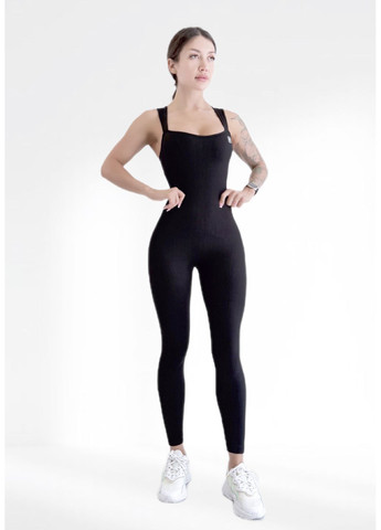 Спортивный комбинезон женский в рубчик LILAFIT комбинезон-брюки чёрный спортивный нейлон