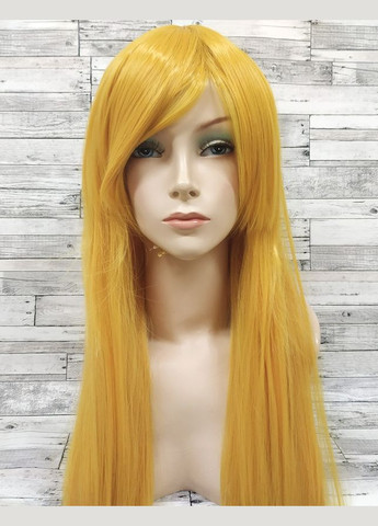Перука жовтий довгий прямий із довгою челкою жіночий для жінок 80 см зі штучного волосся No Brand 5178 (321115294)