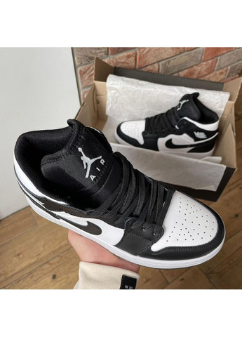 КРОСІВКИ ЖІНОЧІ NIKE AIR JORDAN 1 RETRO HIGH WHITE BLACK LOGO НАЙК АІР ДЖОРДАН No Brand чорні демісезони (369389550)