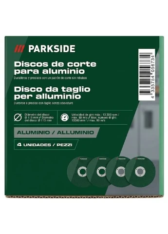 Отрезной диск TSSA4 для алюминия 115 мм 4 шт Green (3_08283) Parkside (395879236)
